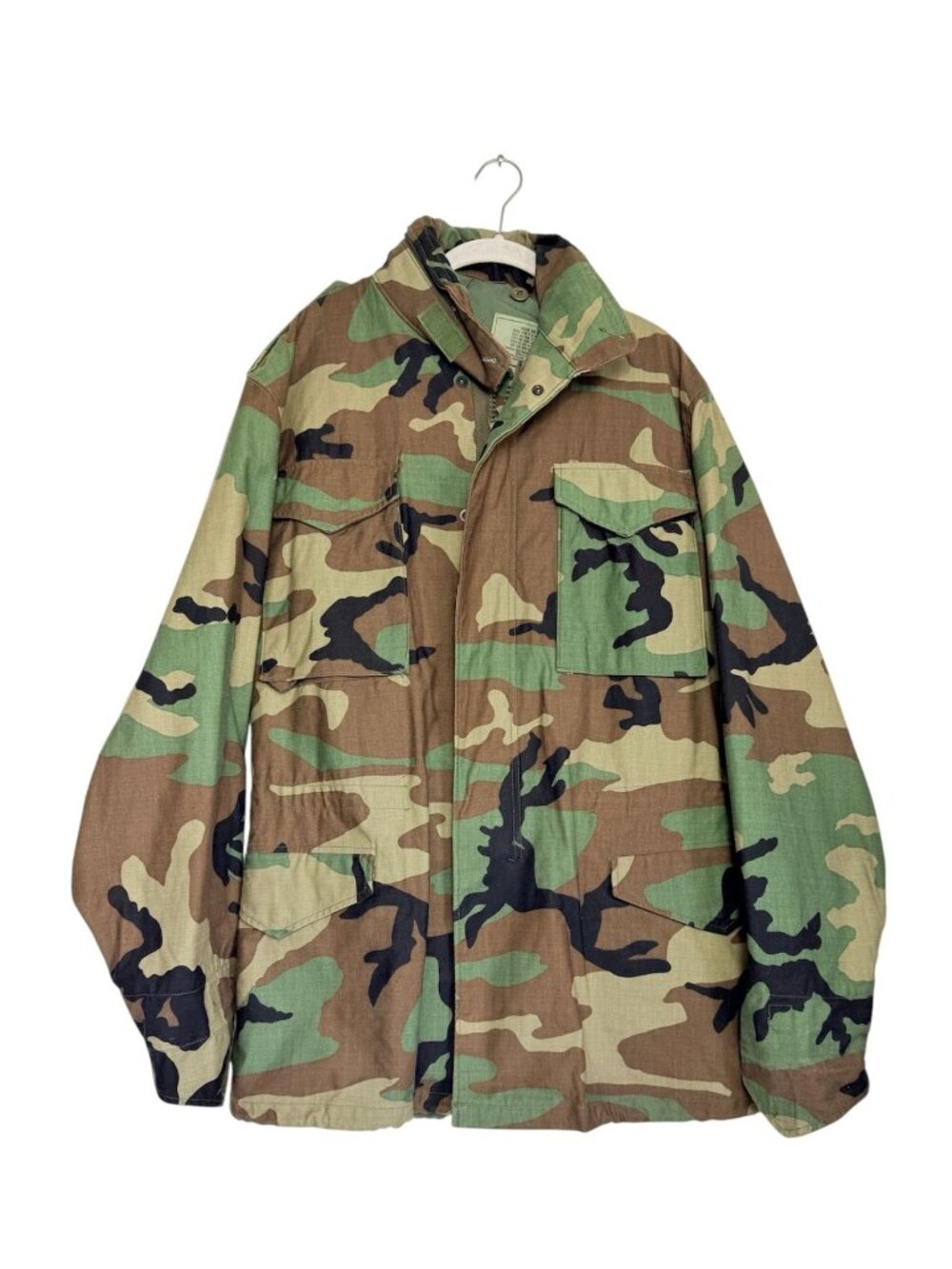 Vintage US Army M-65 Field Jacket Woodland Camo M81 Utility Coat - Sz M